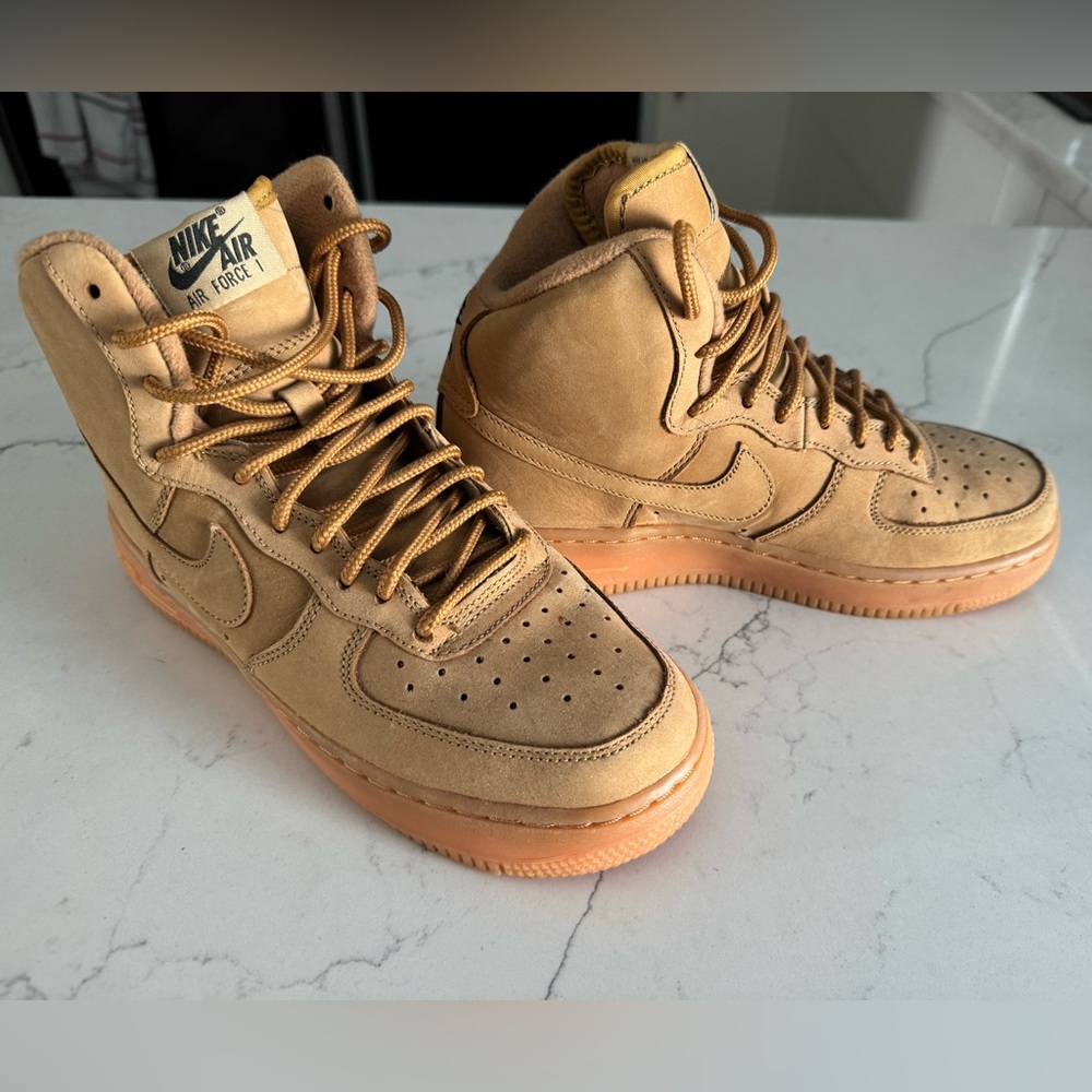 Nike Tan High-Top Sneakers with Breathable Design